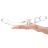 Изогнутый стеклянный фаллоимитатор 12’’ Girthy Ribbed G-Spot Glass Dildo With Handle Grip Double Ended
