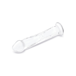 Большой стеклянный стимулятор 12’’ Glass Dildo With Veins & Flat Base