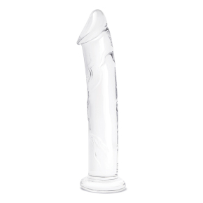 Большой стеклянный стимулятор 12’’ Glass Dildo With Veins & Flat Base