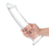 Большой стеклянный стимулятор 12’’ Glass Dildo With Veins & Flat Base