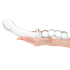 Стеклянный двусторонний фаллоимитатор 12.5’’ Girthy Double Sided Dong With Anal Bead Grip Handle