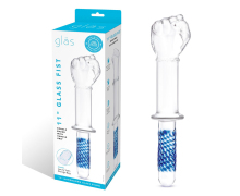 Стеклянный стимулятор в форме сжатой в кулак руки 11’’ Glass Fist Double Ended With Handle Grip