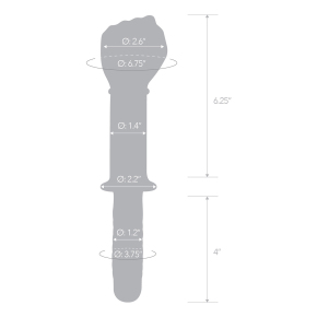 Стеклянный стимулятор в форме сжатой в кулак руки 11’’ Glass Fist Double Ended With Handle Grip