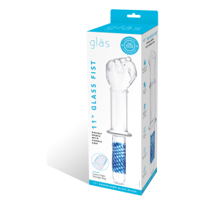 Стеклянный стимулятор в форме сжатой в кулак руки 11’’ Glass Fist Double Ended With Handle Grip