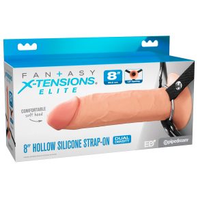Пустотелый фаллопротез Fantasy X-tensions Elite 8" Hollow Silicone Strap-On