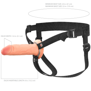 Пустотелый фаллопротез Fantasy X-tensions Elite 6" Hollow Silicone Strap-On