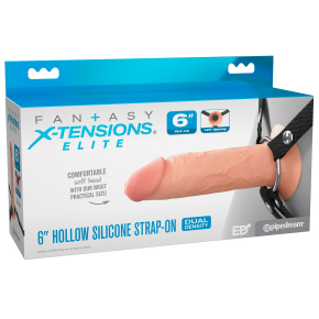 Пустотелый фаллопротез Fantasy X-tensions Elite 6" Hollow Silicone Strap-On