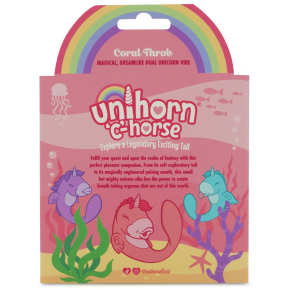 Нежно-розовый С-образный вибромассажер с режимом пульсации Unihorn C-Horse Coral Throb