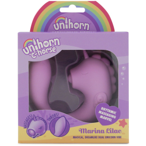 Сиреневый С-образный вибромассажер с функцией пульсации Unihorn C-Horse Marina Lilac