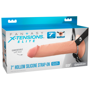 Пустотелый фаллопротез Fantasy X-tensions Elite 7" Hollow Silicone Strap-On
