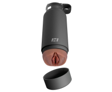 Мастурбатор-вагина в корпусе-бутылке Pipedream PDX Plus F*ck Flask, коричневый