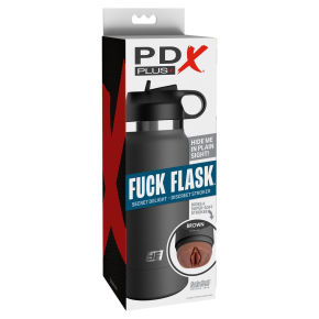 Мастурбатор-вагина в корпусе-бутылке Pipedream PDX Plus F*ck Flask, коричневый