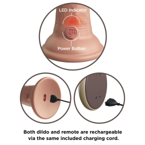 Вибратор на пульте ДУ Pipedream King Cock Elite 9" Vibrating Silicone Dual Density Cock with Remote