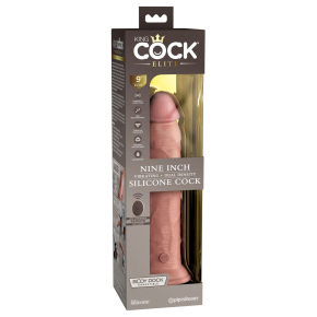 Вибратор на пульте ДУ Pipedream King Cock Elite 9" Vibrating Silicone Dual Density Cock with Remote