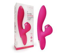 Вибратор-кролик с вакуумной стимуляцией Suction Kiss, розовый