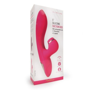 Вибратор-кролик с вакуумной стимуляцией Suction Kiss, розовый