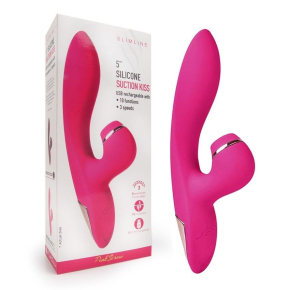 Вибратор-кролик с вакуумной стимуляцией Suction Kiss, розовый