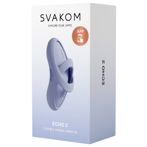 Интерактивный вибратор на палец с функцией нагрева Svakom Echo 2, голубой