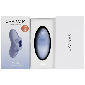 Интерактивный вибратор на палец с функцией нагрева Svakom Echo 2, голубой