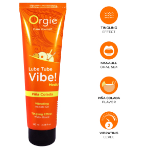 Гель с эффектом вибрации Orgie Lube Tube Vibe Medium Pina Colada, 100 мл