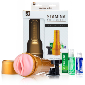 Набор Fleshlight Stamina Training Value Pack: мастурбатор, крепление, смазка, очиститель, порошок