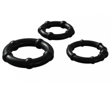 Набор из 3 черных эрекционных колец Adrien Lastic Babooom Ring Set