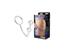 Анальный стимулятор с кольцом на пенис Two Bead Stainless Steel Anal Hook & Cock Ring