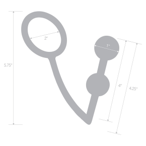 Анальный стимулятор с кольцом на пенис Two Bead Stainless Steel Anal Hook & Cock Ring