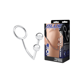 Анальный стимулятор с кольцом на пенис Two Bead Stainless Steel Anal Hook & Cock Ring