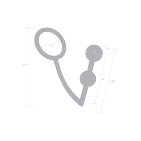 Анальный стимулятор с кольцом на пенис Two Bead Stainless Steel Anal Hook & Cock Ring