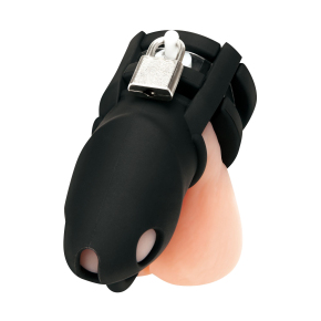 Клетка для пениса Silicone Small 2 in Cock Cage With Ball Divider, черная