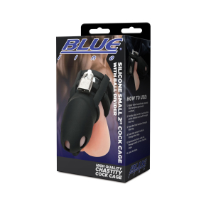 Клетка для пениса Silicone Small 2 in Cock Cage With Ball Divider, черная