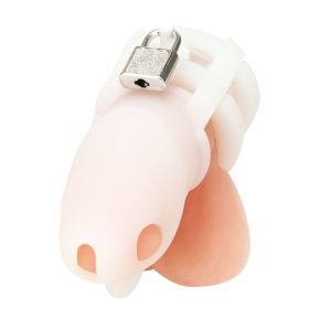 Клетка для пениса Silicone Small 2 in Cock Cage With Ball Divider, белая