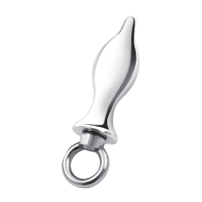 Металлический плаг с кольцом BlueLine Stainless Steel Metal Tapered Butt Plug With Loop Hardware
