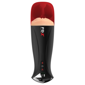 Мастурбатор-вагина в колбе с вибрацией Pipedream PDX Elite Fuck-O-Matic Pro XL, телесный