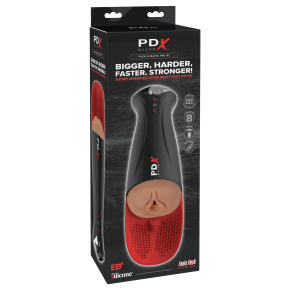 Мастурбатор-вагина в колбе с вибрацией Pipedream PDX Elite Fuck-O-Matic Pro XL, коричневый