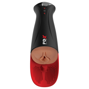 Мастурбатор-вагина в колбе с вибрацией Pipedream PDX Elite Fuck-O-Matic Pro XL, коричневый