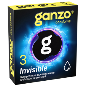 Супертонкие презервативы Ganzo Invisible, 3 шт.