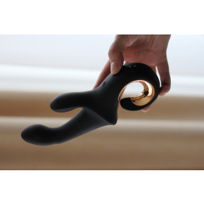 Черный вибратор-кролик Mystery