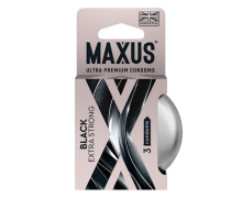 Черные утолщенные презервативы Maxus Extra Strong, 3 шт.