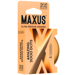 Точечные презервативы Maxus 2000 Amazing Dots, 3 шт.