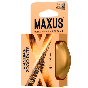 Точечные презервативы Maxus 2000 Amazing Dots, 3 шт.