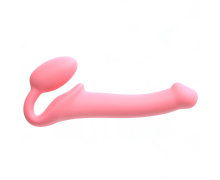 Безремневой страпон Silicone bendable strap-on size S, розовый