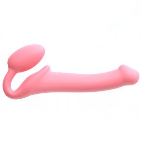 Безремневой страпон Silicone bendable strap-on size S, розовый