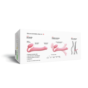 Безремневой страпон Silicone bendable strap-on size S, розовый