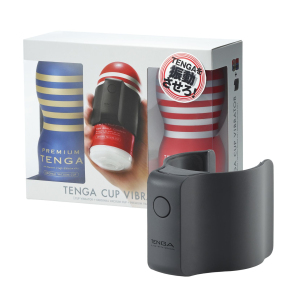 Набор Tenga Cup Vibrator Premium Limited Edition: вибронасадка и два мастурбатора
