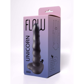 Дилдо с витым рельефом Flow Unicorn, черный