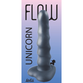 Дилдо с витым рельефом Flow Unicorn, черный