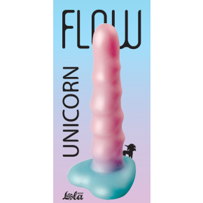 Дилдо с витым рельефом Flow Unicorn, разноцветный