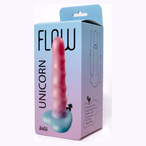 Дилдо с витым рельефом Flow Unicorn, разноцветный